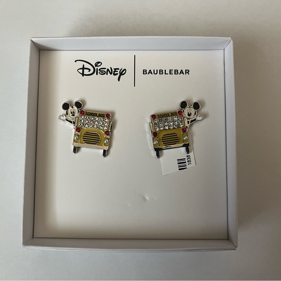 BaubleBar Disney School Bus Earrings - Gold and Black - Picture 1 of 1